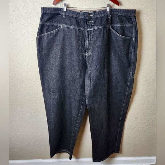 Vintage Marithe Francois Girbaud Black Wash Straight Leg Denim Jeans Size 54 - Picture 2 of 9